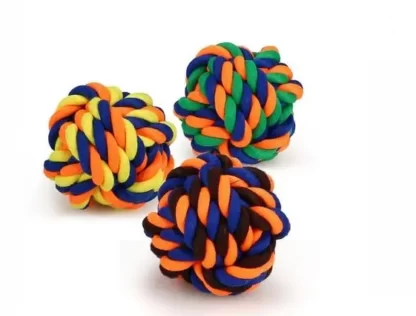 PIŁKA DLA PSA KOTA Z LINY SZNURA PLECIONA GRYZAK ZABAWKA