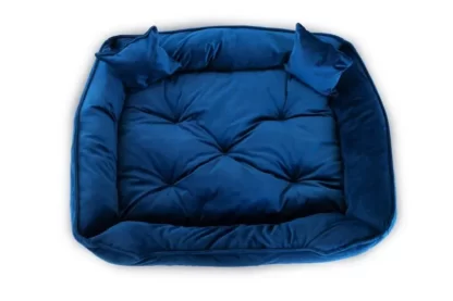 Legowisko dla psa welurowe posłanie premium granatowe