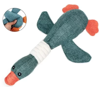 ZABAWKA DLA PSA KACZKA PLUSZOWA PISZCZĄCA 34CM