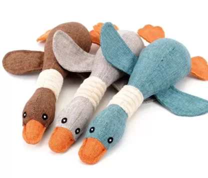 Zabawka dla psa kaczka pluszowa piszcząca 34cm