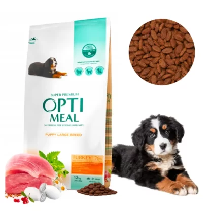 OPTI MEAL PUPPY LARGE TURKEY DLA SZCZENIĄT DUŻYCH RAS INDYK 12KG