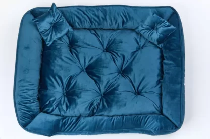 Legowisko dla psa welurowe posłanie premium granatowe