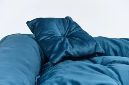 Legowisko dla psa welurowe posłanie premium granatowe