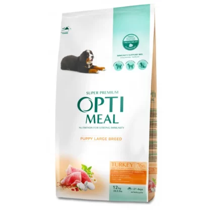 OPTI MEAL PUPPY LARGE TURKEY DLA SZCZENIĄT DUŻYCH RAS INDYK 12KG