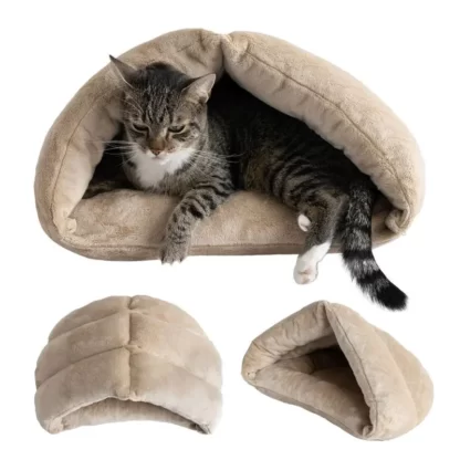 Domek budka dla kota jaskinia minky beżowy