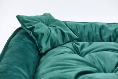 Legowisko dla psa welurowe premium butelkowa zieleń