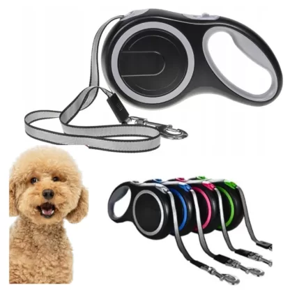 smycz dla psa taśma 5m premium 20kg dla średniego psa