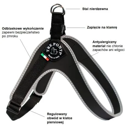 Tre Ponti Szelki Dla Psa Czarne11