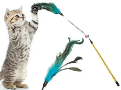 Zabawka dla kota wędka na patyku