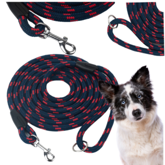 Smycz dla psa lina treningowa granatowy
