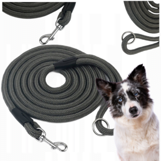 Smycz dla psa lina spacerowa szara