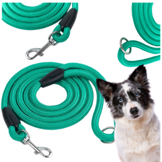 Smycz dla psa lina treningowa zielona