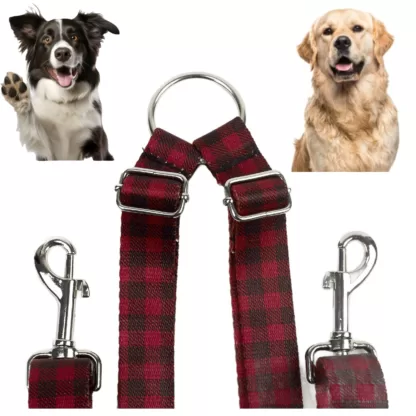 Rozdzielacz do smyczy dwójnik czerwona krata