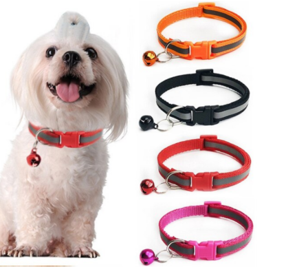 Obroża dla psa kota odblaskowa dzwoneczkiem.