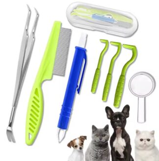 Zestaw do usuwania kleszczy kota psa przyrząd haczyki pęseta.